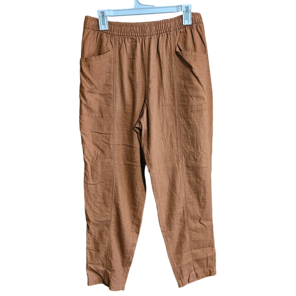 Old Navy High Waisted Linen Blend Crop Pants Sisal Size M - Picture 5 of 14